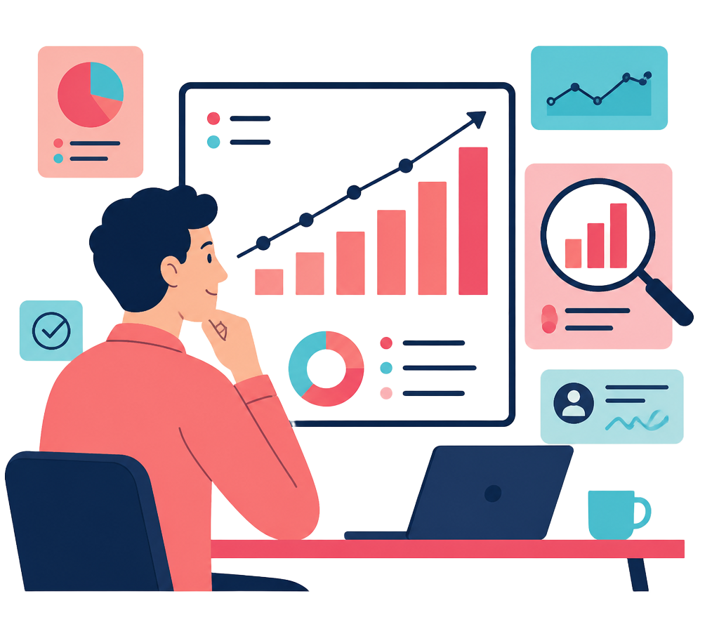 Illustration : une équipe célèbre la croissance des performances publicitaires